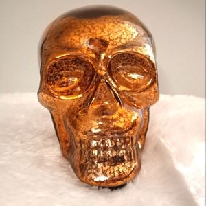 Orange glass skull